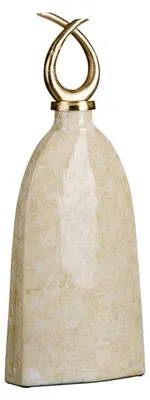Immagine prodotto di Vaso 24 x 13 x 64 cm Cristallo Oro Metallo Bianco