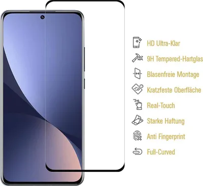 Produktbild von 6x 9H Panzerglas für Xiaomi 12x FULL CURVED Schutzfolie Schutzglas Displayschutz Displayglas Tempered Hartglas Glasfolie Sicherheitsglas Echtglas Panzerfolie
