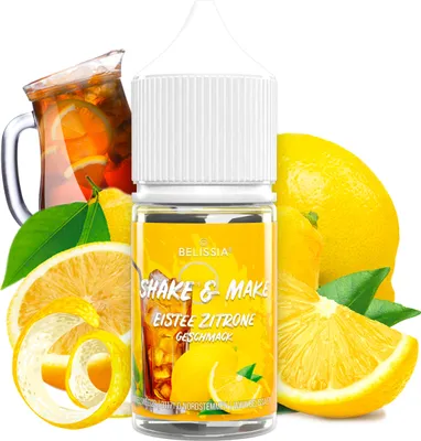 Produktbild von Belissia Shake and Make Eistee-Zitrone Refill - 30 ml hochdosiertes Lebensmittelaroma - zum Nachfüllen - Für Backen, Speisen, Getränke, Shakes, DIY uvm