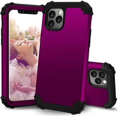 Produktbild von iPhone 11 Pro Max Hülle, LaimTop Heavy Duty 3 in 1 Hybrid Hart PC Flexibel TPU Silikon Stossfest Kratzfest Tasche Schutzhülle für iPhone 11 Pro Max Lila