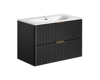 Zdjęcie produktu dla Szafka łazienkowa 80 cm z 2 szufladami - Mebel do nowoczesnej łazienki