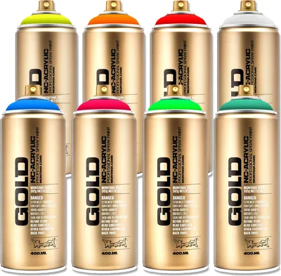 Produktbild von Sprühlack | Montana GOLD | Fluoreszierend | 400ml | 8 Farben Set