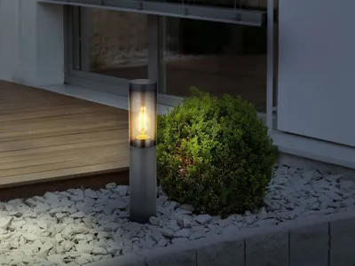 Produktbild von LED Sockelleuchte Wegbeleuchtung Garten Outdoor Wegelampe Anthrazit, Höhe 45cm