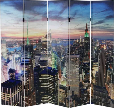 Produktbild von LED-Paravent Trennwand Raumteiler New York, Timer, netzbetrieben 180x200cm, 30 LEDs