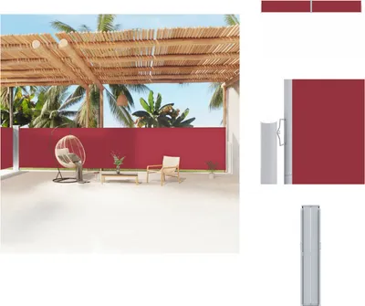 Produktbild von vidaXL Seitenmarkise Ausziehbar Rot 160x1200 cm -  Sonnenschirme & Sonnenschutze