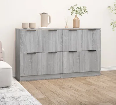 Obrázek produktu pro vidaXL Příborníky 2 ks. Grey Sonoma 60x30x70 cm odvozený dřevěný výrobek