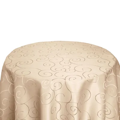 Produktbild von ORNAMENTE Tischdecke RUND 135 BEIGE bügelfrei strapazierfähig pflegeleicht festlich
