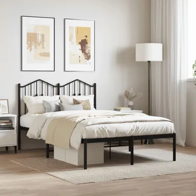 Produktbild von Maison Exclusive - Bettgestell mit Kopfteil Metall Schwarz 120x190 cm