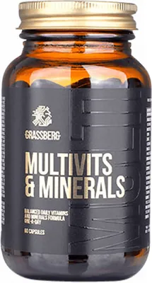 Produktbild von Grassberg Multivits & Minerals (60 Caps) Unflavoured - Vitamine, Mineralien & Gesundheit - Vitamine & Mineralien-Komplex