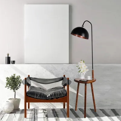 Produktbild von Opviq, Demet- Demet Sehbalı Ahşap Lambader Ceviz Retro 3 BaşlıklıLUN, Nussbaumfarbe, Stehlampen, Metallkörper