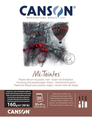 Immagine prodotto di CANSON MI-TEINTES, formato 32x41 cm, 160 g, colore nero, blocco da 20 fogli