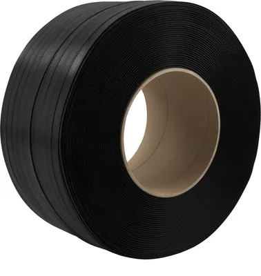 Produktbild von 2 Rollen PP Band 16 mm x 0,65 mm 2000 m 215 KG Umreifungsband Kern 200mm Schwarz