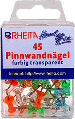 Produktbild von 225 (5x 45) Pinnwandnadeln / farbig transparent
