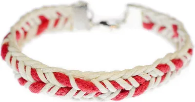 Produktbild von Armband geflochten Miniblings Band Flechtarmband Kordel Band rot Ethno silber