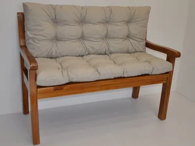 Obrázek produktu pro Lavička teaková 150 cm polstr tmavě béžový melír