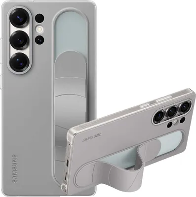 Obrázek produktu pro Pouzdro na mobilní telefon pro Galaxy S25 Ultra, Samsung Silicone Standing Grip Case, šedé