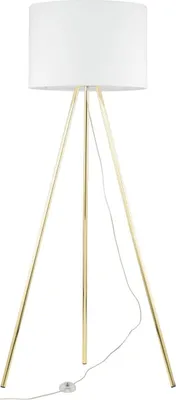 Immagine prodotto di Lampada da terra in metallo tessuto E27 160 cm treppiede in oro bianco lampada da terra moderna