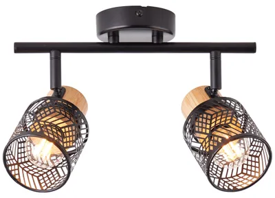 Produktbild von Brilliant Santy Spotrohr, 2-flammig E14 Schwarz Natur 99397/76