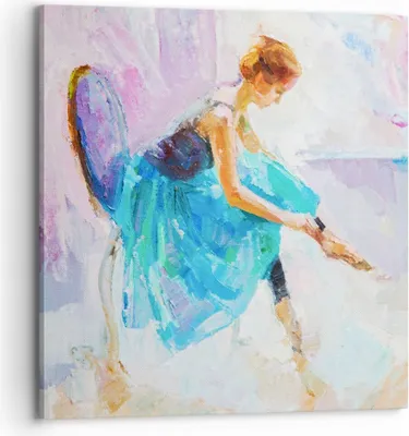 Produktbild von Bild auf Leinwand - Leinwandbild - Balletttänzer tanzen - 70x70cm - Wand Bild - Wanddeko - Leinwanddruck - Bilder - Kunstdruck - Wanddekoration - Leinwand bilder - Wandkunst - AC70x70-3766