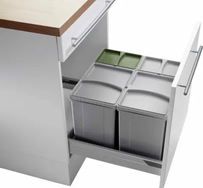 Image de Naber Pullboy Vario 60. collecteur de déchets, alu gris.  - Poubelle