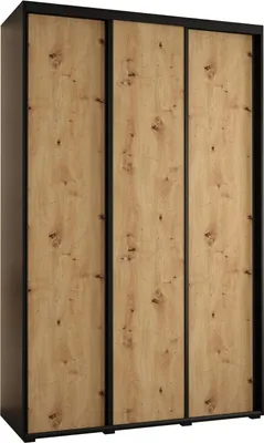 Produktbild von MEBLE KRYSPOL Davos 1 Schrank, drei Türen - 235,2x150x45 cm - Schwarz Artisan Schwarz