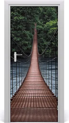 Produktbild von Tulup Türaufkleber 85x205 cm Dekorative Aufkleber Selbstklebend Wasserdichte Tapete Abnehmbar Schlafzimmer Wohnzimmer Wohnkultur - Hängebrücke Klebstoff
