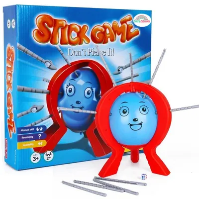 A toy game called 'Stick Game' is displayed on a white background, with its packaging visible.
