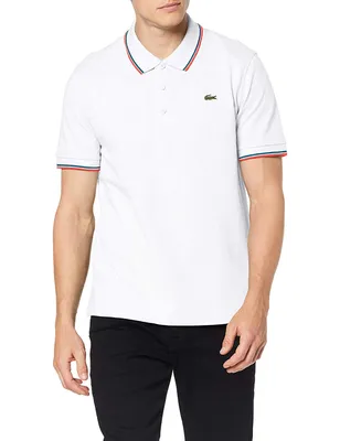 Produktbild von Lacoste Herren Poloshirt T-shirt Polo Shirt TShirt YH7900 schwarz weiß rot Grösse 45 Farbe Weiss