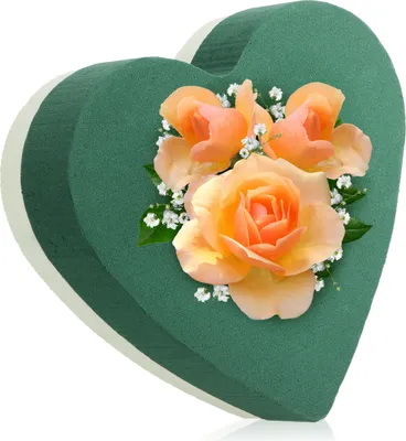 Produktbild von com-four® Steckmasse für Blumengestecke in Herzform - Steckschaum für Frischblumen - Steckschwamm zum Basteln für Hochzeit, Ostern und Geburtstag - Steckschaum-Herz
