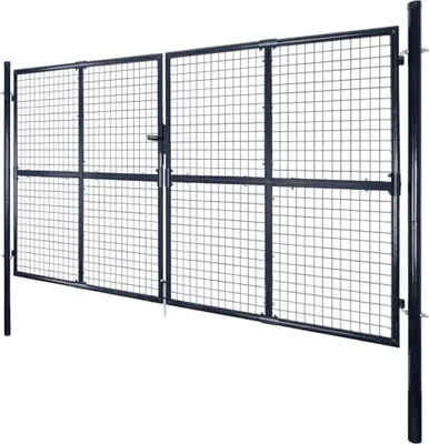 Obrázok produktu pre vidaXL Sieťová záhradná brána z pozinkovanej ocele 300 x 150 cm Sivá