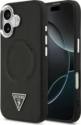 Produktbild von Guess Triangle MagSafe Logo Hülle für iPhone 17 Schwarz Handyhülle