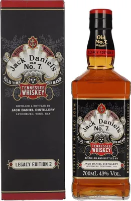 Image de Jack Daniel's Sour Mash Tennessee Whiskey LEGACY EDITION No. 2 - BLACK DESIGN 43% Vol. 0,7l en boîte cadeau