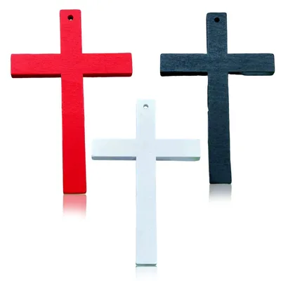 Holzkreuze 3er-Set, christlich, dekorativ, 10,5 x 6,7 cm