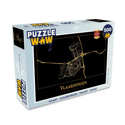 Obrázek produktu pro MuchoWow MuchoWow® Puzzle 500 ks Karta - Vlaardingen - černá - zlatá