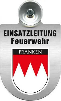Produktbild von Einsatzschild Windschutzscheibe incl. Saugnapf - Einsatzleitung Feuerwehr - 309476  - incl. Regionen nach Wahl Color - Region Franken