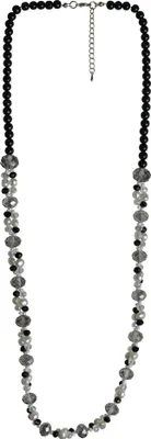 Produktbild von Steuer Modeschmuck Kette Metall 83cm Schwarz Glasstein 445050142