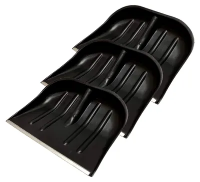 Produktbild von 3 Schneeschieber Schneeschaufel Schwarz 45 cm x 35 cm mit verstärkter Schiebekante