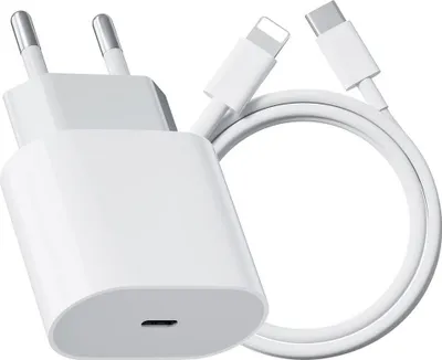 Produktbild von Apple 20W USB-C Power Adapter mit Apple Lightning auf USB-C Ladekabel (2m)