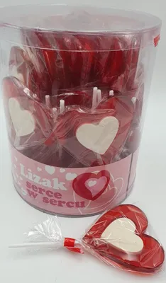 Zdjęcie produktu dla lizak SERCE W SERCU 40g - 40szt.