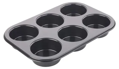 Productafbeelding van Tala bakvorm voor 6 mini-taartjes met losse bodem, afmetingen 26,8 x 18,4 x 3,3 cm