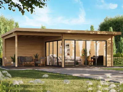 Produktbild von Fjordholz Gartenhaus Modell Office IsoSlide 10 SD