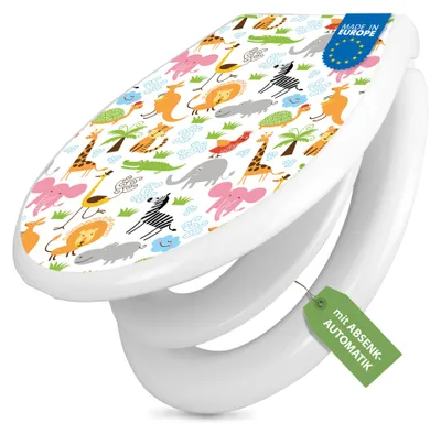 Produktbild von banjado Familien WC Sitz weiß mit Absenkautomatik und Motiv [Montivname] [TDWK 11279]
