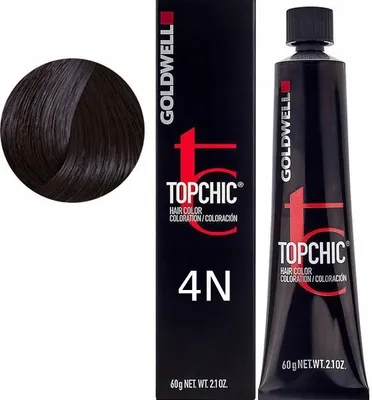 Produktbild von Goldwell Topchic Hair Color Professionelle permanente Haarfarbe für alle Haartypen 4N 60 ml