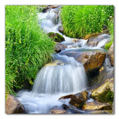 Produktbild von Wallario selbstklebende Möbelfolie/ Tischdecke für Innen und Außen, Größe: 80 x 80 cm - Kleiner Bach über Steine