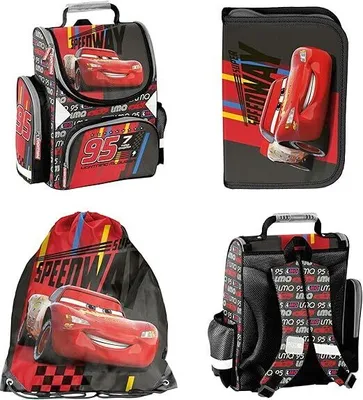 Produktbild von SCOOLSTAR Cars Schulranzen SET Tornister für Grundschule Jungen 1 Klasse Schulrucksack | SEHR LEICHT | Schultasche inkl. Federmäppchen, Sportbeutel