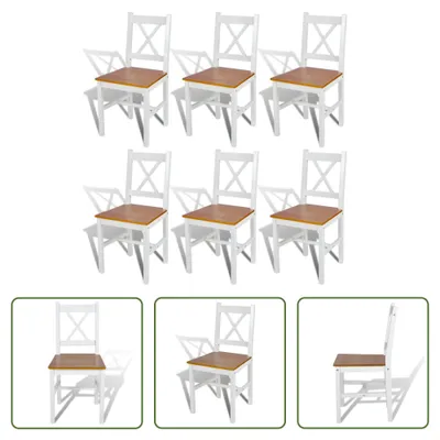 Immagine prodotto di The Living Store Sedie da pranzo 6 pz. Legno di pino bianco