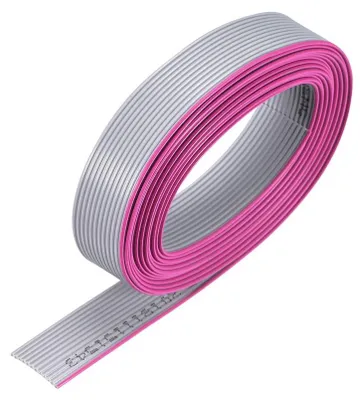 Flachbandkabel 8-polig, 1,27 mm Raster, 2 m Länge, grau