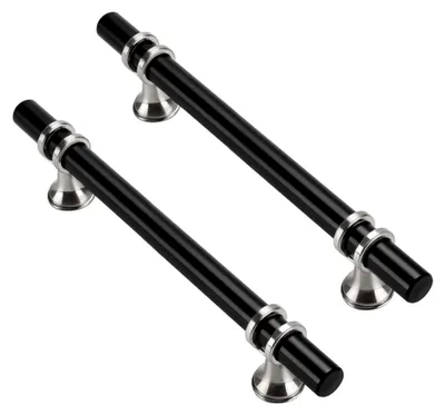 Produktbild von 10 Stück Möbelgriffe Schwarz Küchengriffe Edelstahl Schwarz Küche Schrankgriffe 128mm Lochabstand Türgriffe