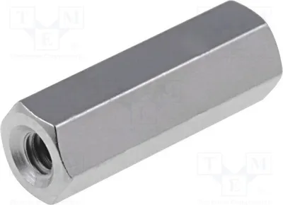 Produktbild von 10x Distanzmuffe mit Gewinde 12mm Innengew: M2 sechskant  Messing 111X12 Distanzele