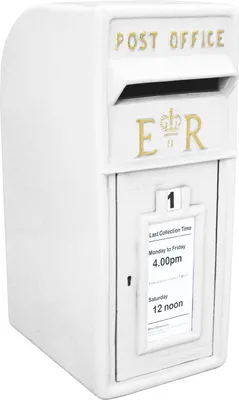 Produktbild von Briefkasten im englischen Stil Postkasten weiß Wandbriefkasten Standbriefkasten Post Box Gusseisen